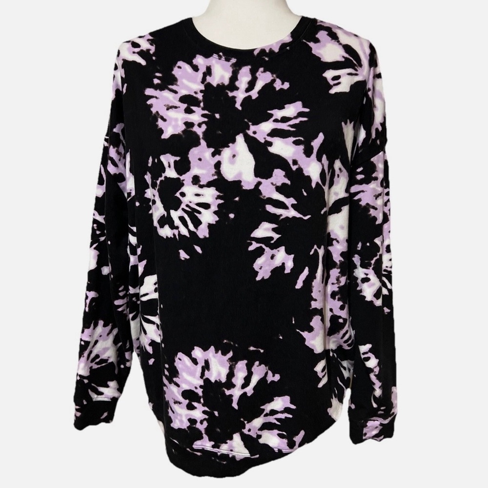 Black and Lavender Tie Dye Sweatshirt